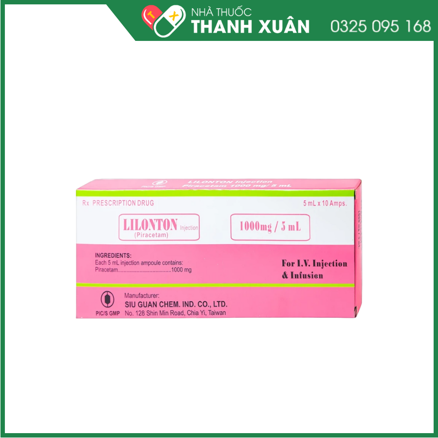 Thuốc tiêm Lilonton Injection 1000mg/5ml điều trị hội chứng tâm thần